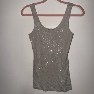 Express gray oatmeal Sequin Tank Top Size small -G